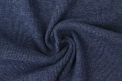 Boordstof rib – Donker jeans melange