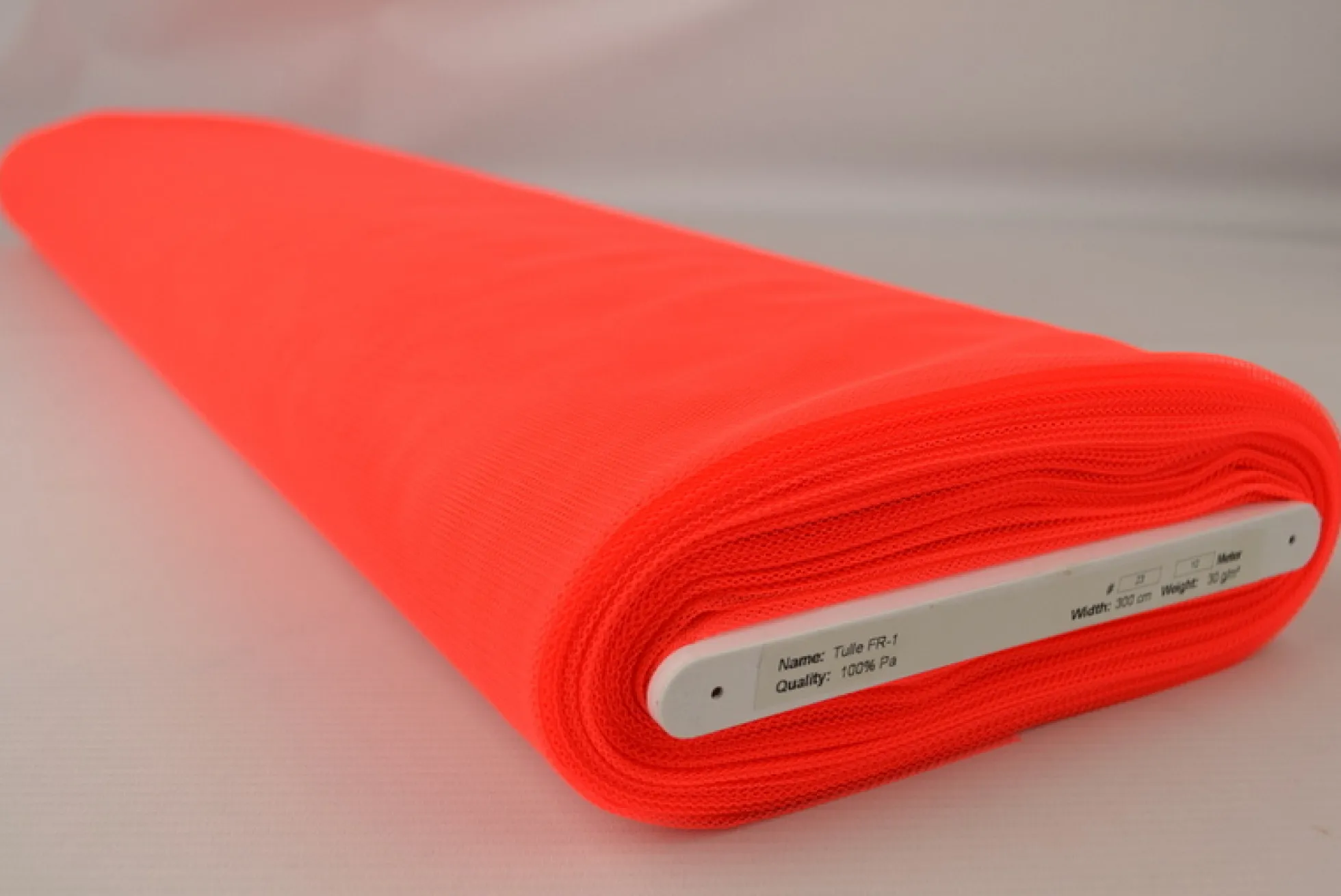 Brandvertragende tule – Fluor oranje 300cm breed