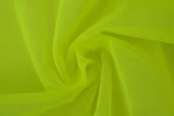 Brandvertragende tule – Fluor geel 300cm breed