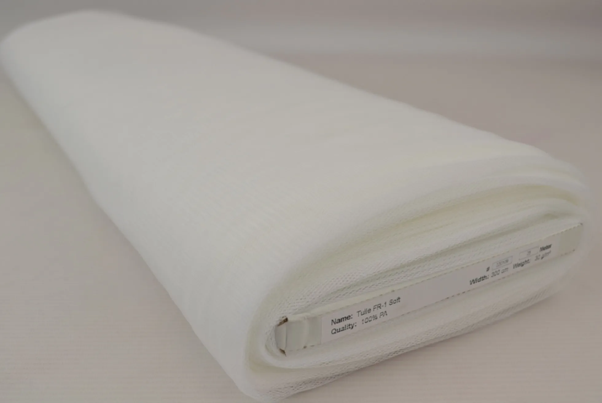 Brandvertragende tule soft – Wit 300cm breed