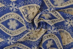 Broderie jeanslook – Blue vintage floral
