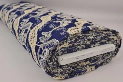 Broderie jeanslook – Dark blue botanic heirloom