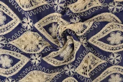 Broderie jeanslook – Dark blue vintage floral