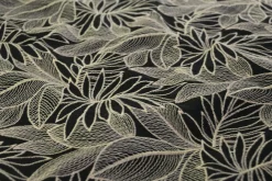 Broderie katoen – Noir botanique