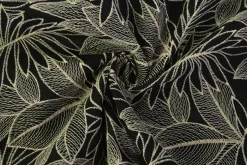 Broderie katoen – Noir botanique