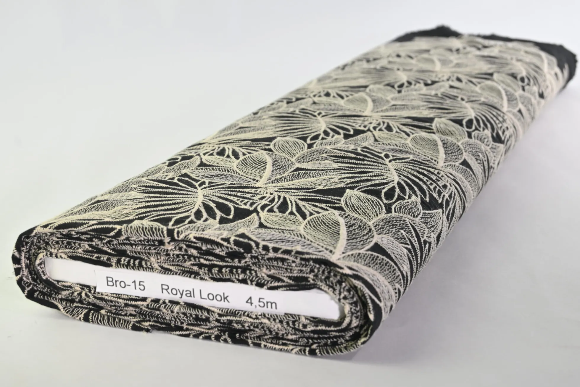 Broderie katoen – Noir botanique