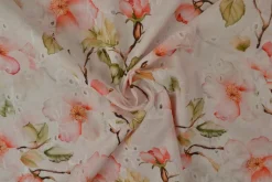 Broderie katoen – Peach blossom dream