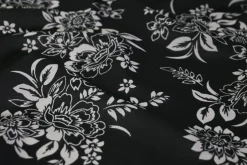 Chiffon – Black & ivory bloom