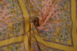 Chiffon – Flowers in the window yellow / salmon with lurex