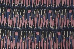 Chiffon – Graphic stripes navy & old pink