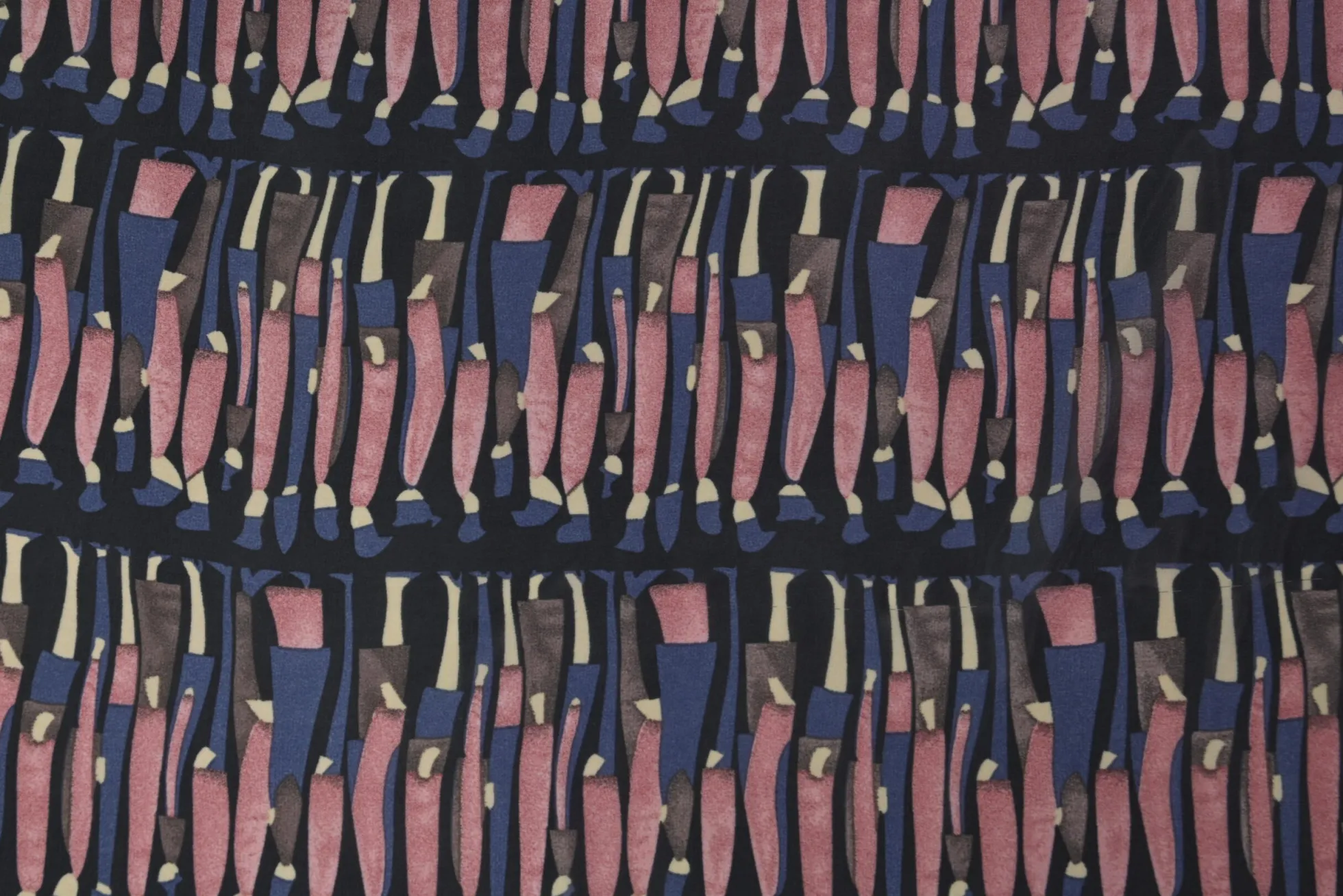 Chiffon – Graphic stripes navy & old pink