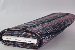 Chiffon – Graphic stripes navy & old pink