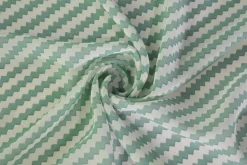 Chiffon – Minty zigzag lines