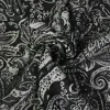 Chiffon – Offwhite paisley on black