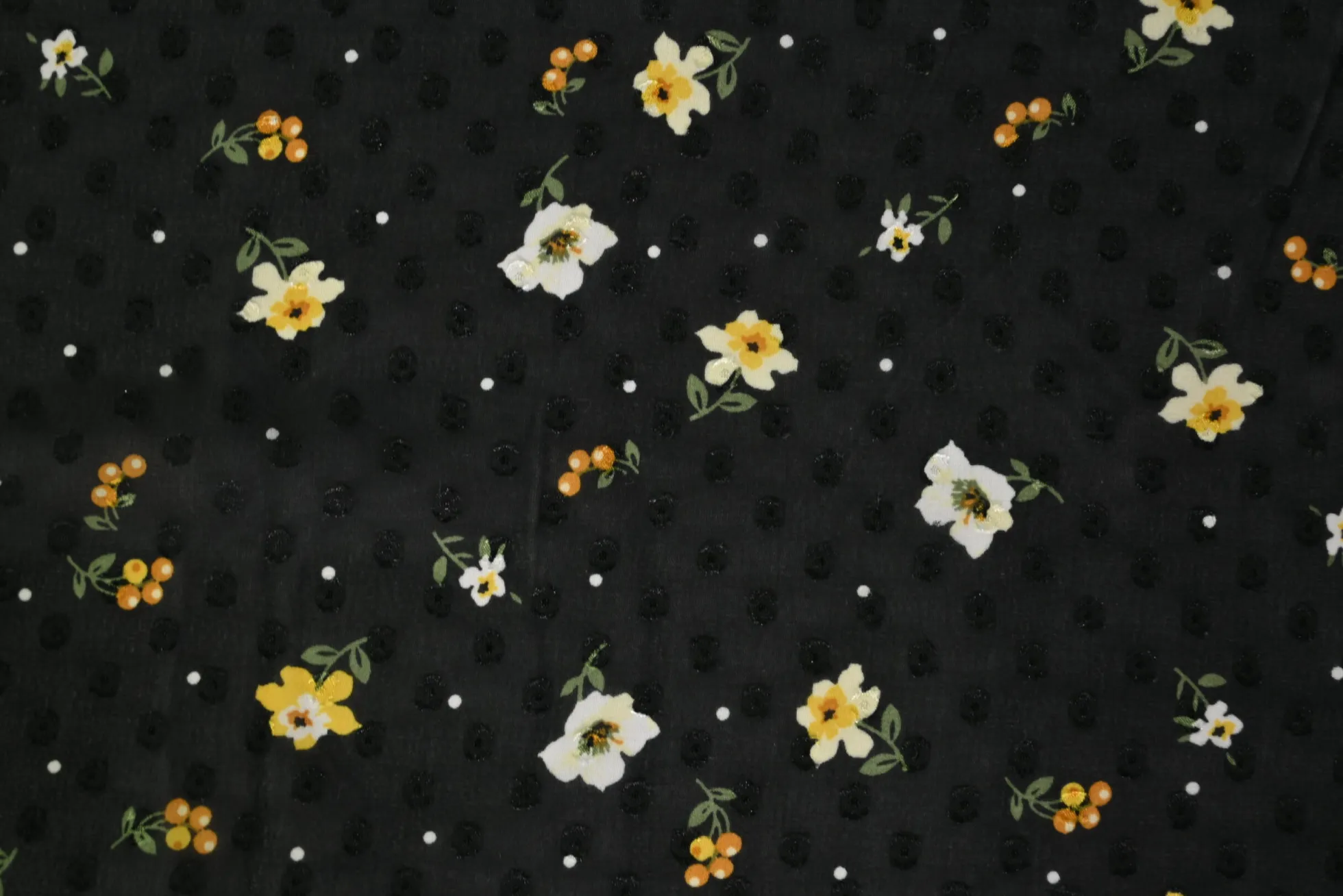 Chiffon – Petite fleur noir