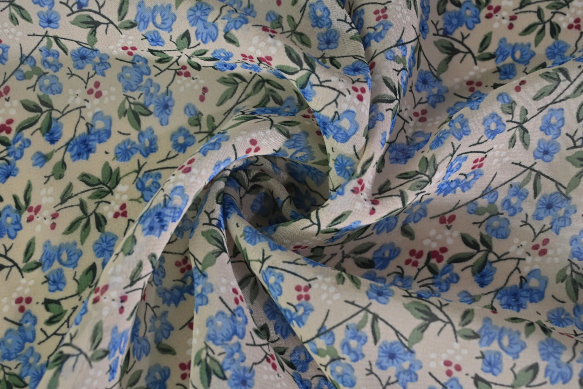 Chiffon – Vintage blue blossom