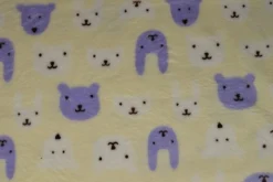 Coral Fleece – Animal faces light yellow