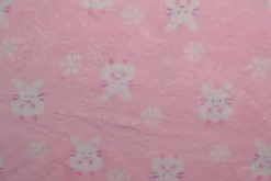 Coral Fleece – Bunnies on pink