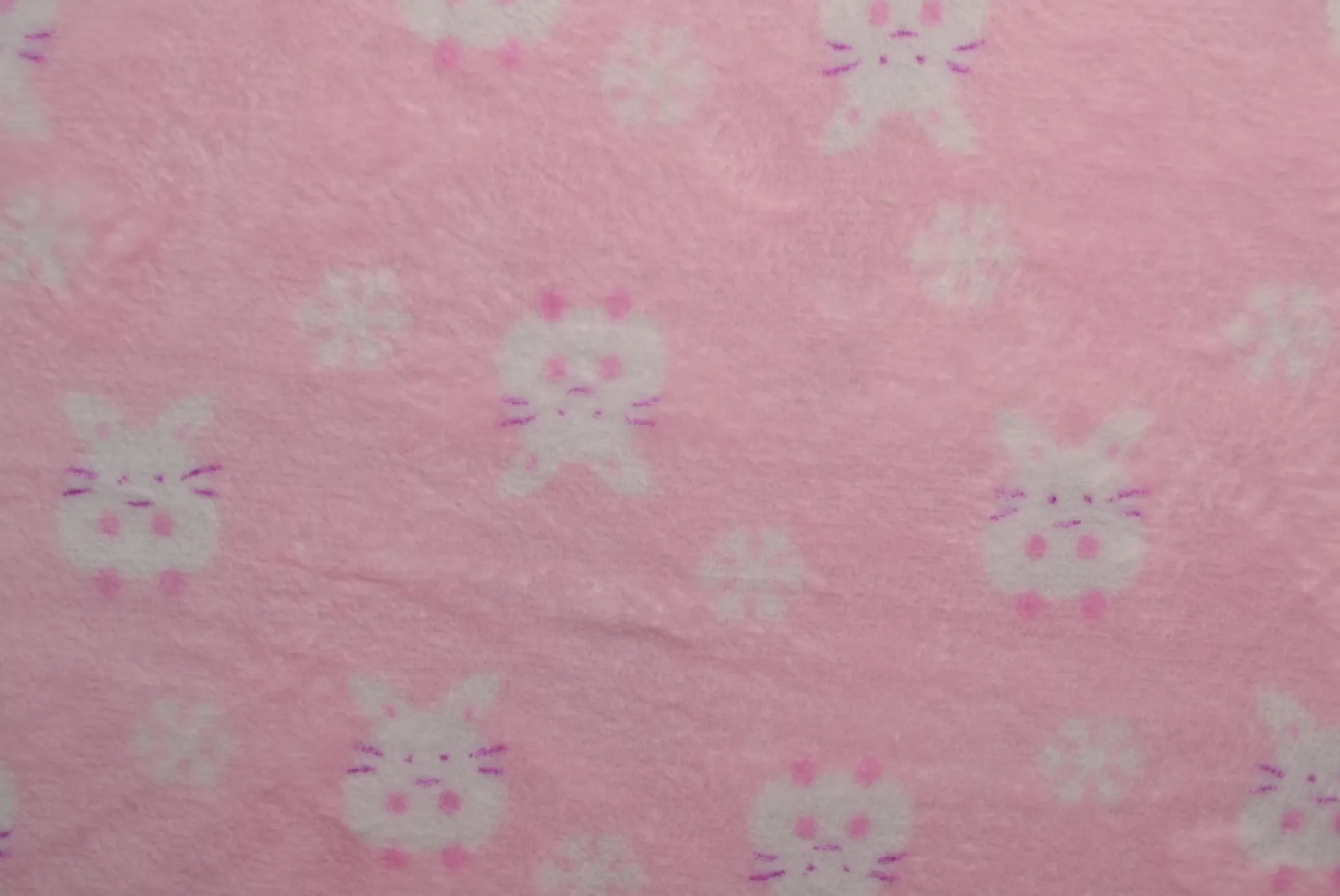 Coral Fleece – Bunnies on pink