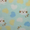 Coral Fleece – Cats & hearts on aqua