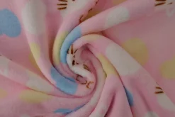 Coral Fleece – Cats & hearts on pink