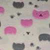Coral Fleece – Cats on off-white