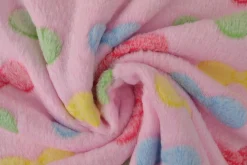 Coral Fleece – Colorful bows on pink