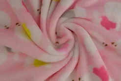Coral Fleece – Dogs on pink