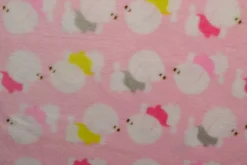 Coral Fleece – Dogs on pink