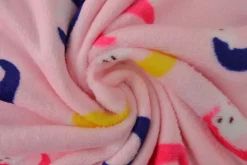 Coral Fleece – Night bunny on light pink