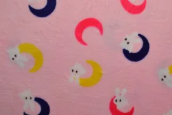 Coral Fleece – Night bunny on light pink