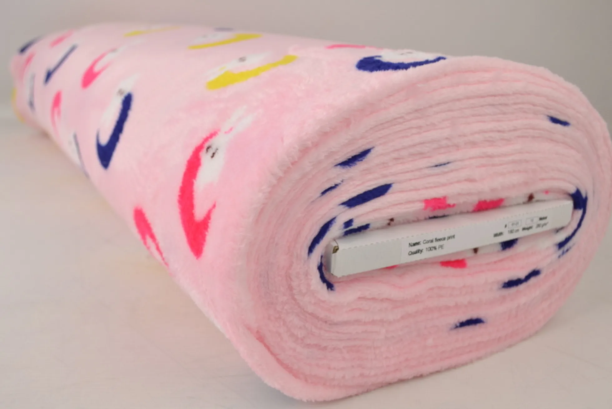 Coral Fleece – Night bunny on light pink