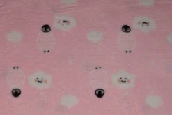 Coral Fleece – Pinguin & clouds on pink