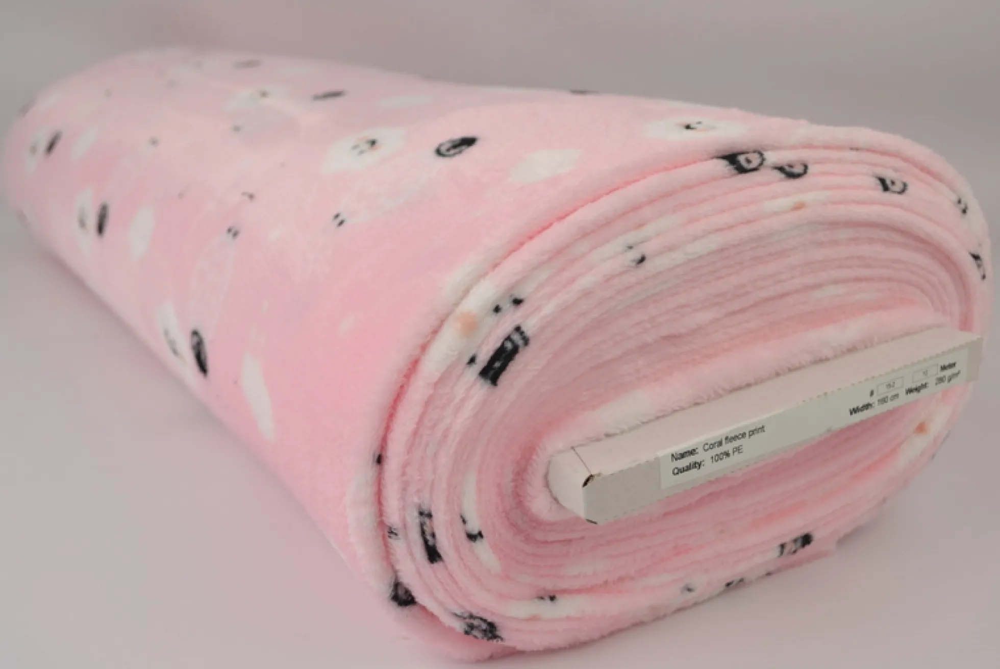 Coral Fleece – Pinguin & clouds on pink