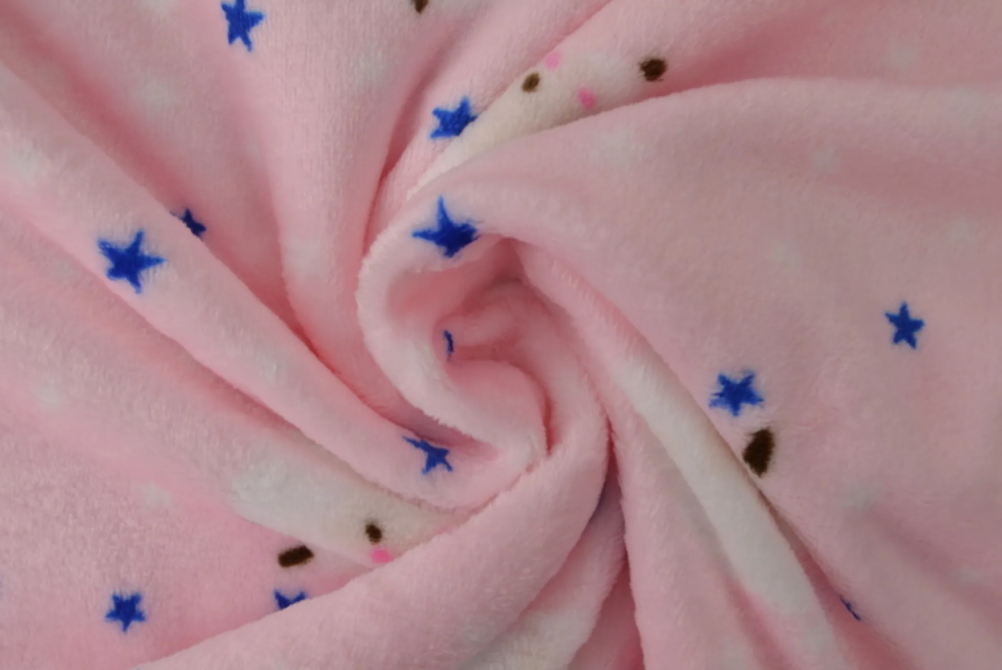 Coral Fleece – Sheeps & stars on soft pink