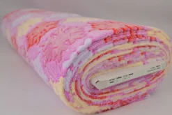 Coral Fleece – Snowflakes pink rainbow
