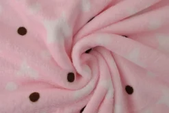 Coral Fleece – Stars & spots on pink