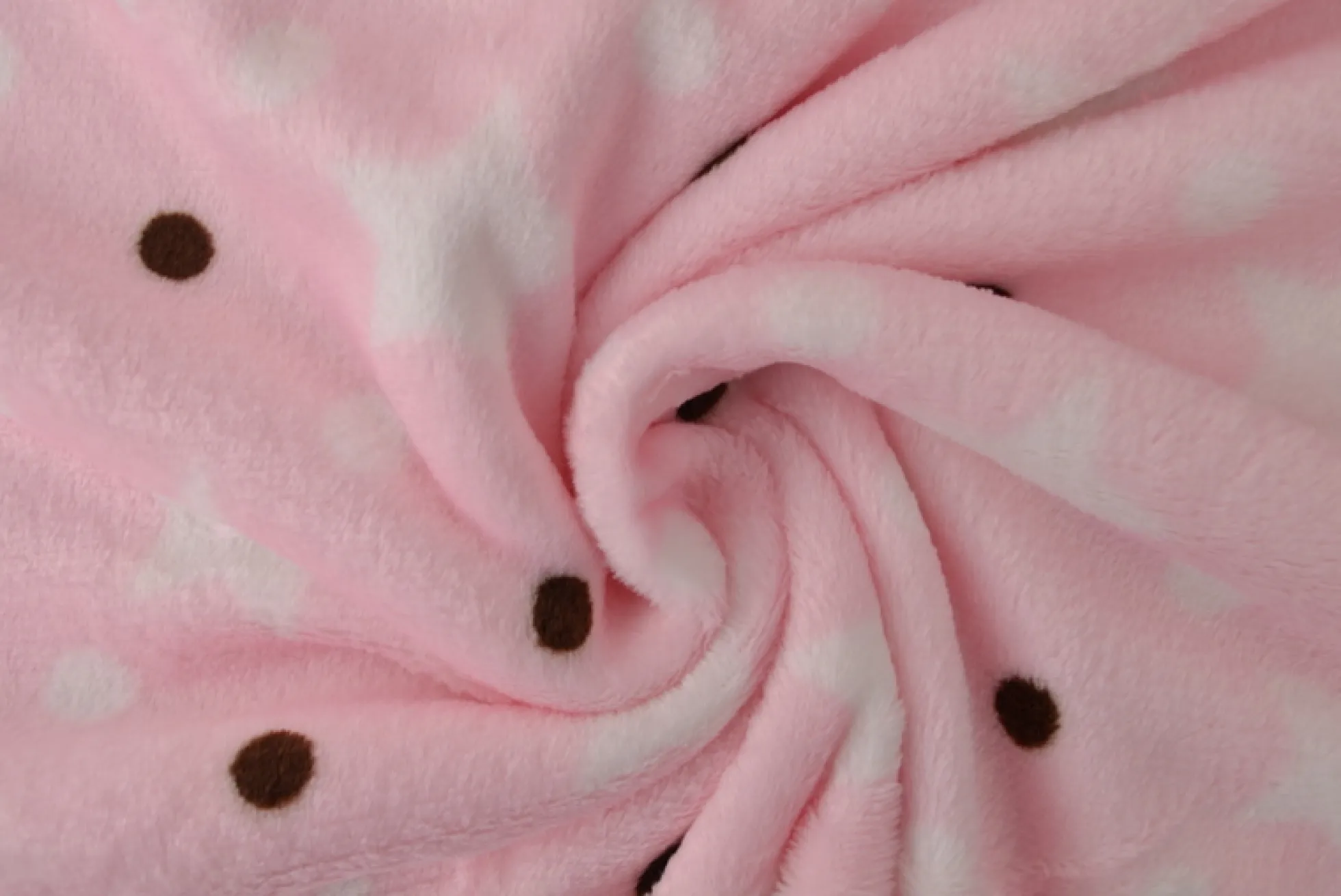Coral Fleece – Stars & spots on pink