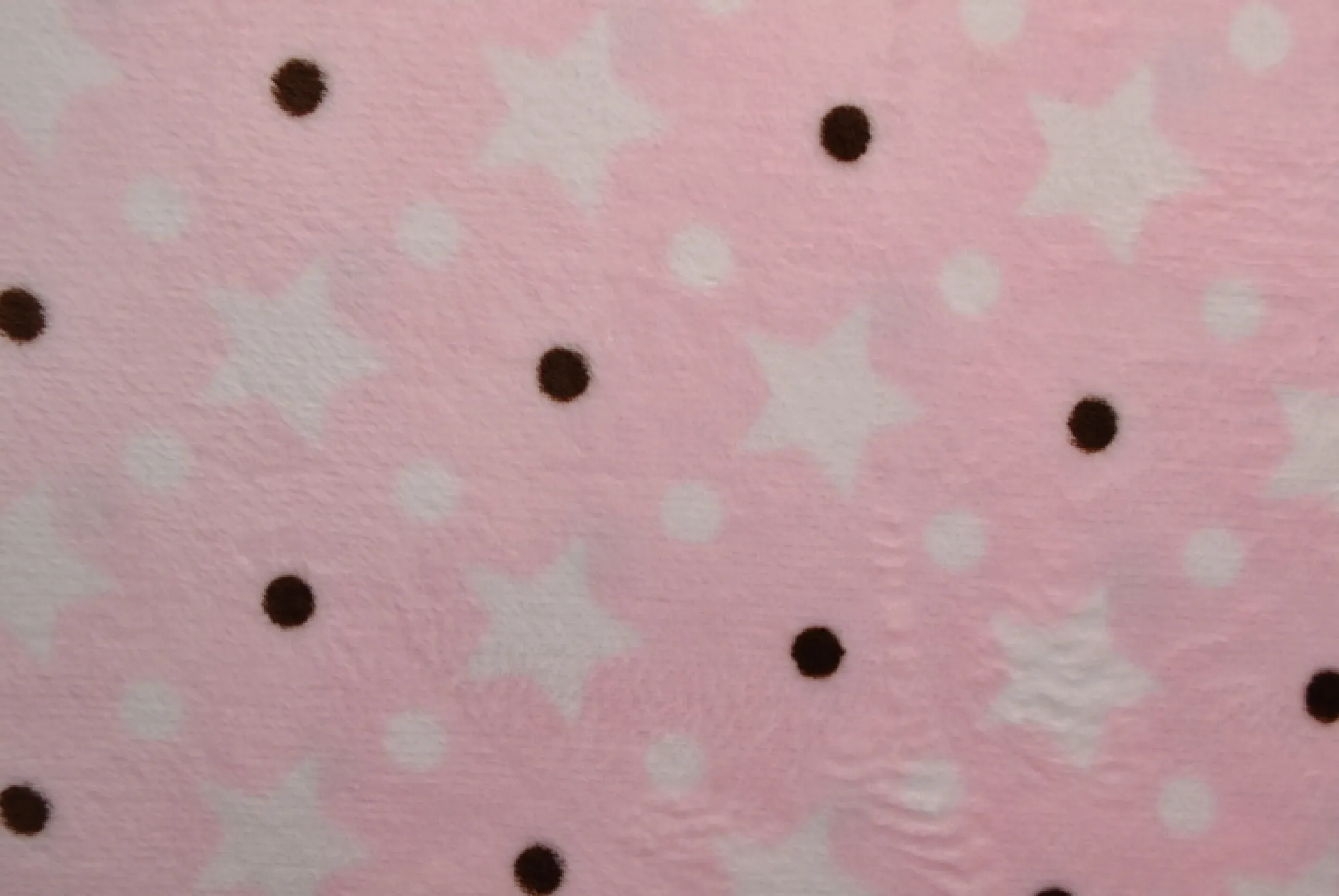 Coral Fleece – Stars & spots on pink