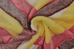 Coral fleece – Zigzag brown / yellow & red