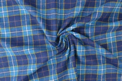 Coupon 180cm x 150cm | Flanel ruit – Petrol, navy & geel