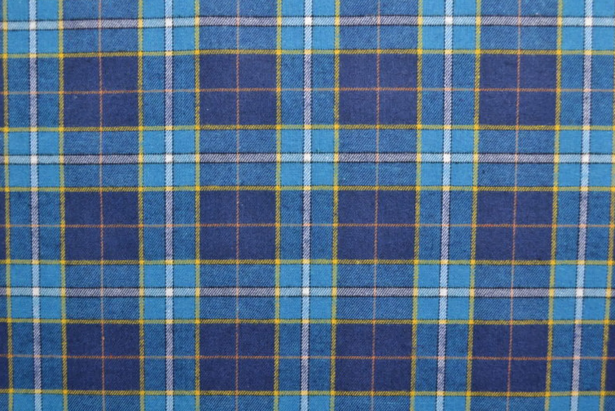 Coupon 180cm x 150cm | Flanel ruit – Petrol, navy & geel
