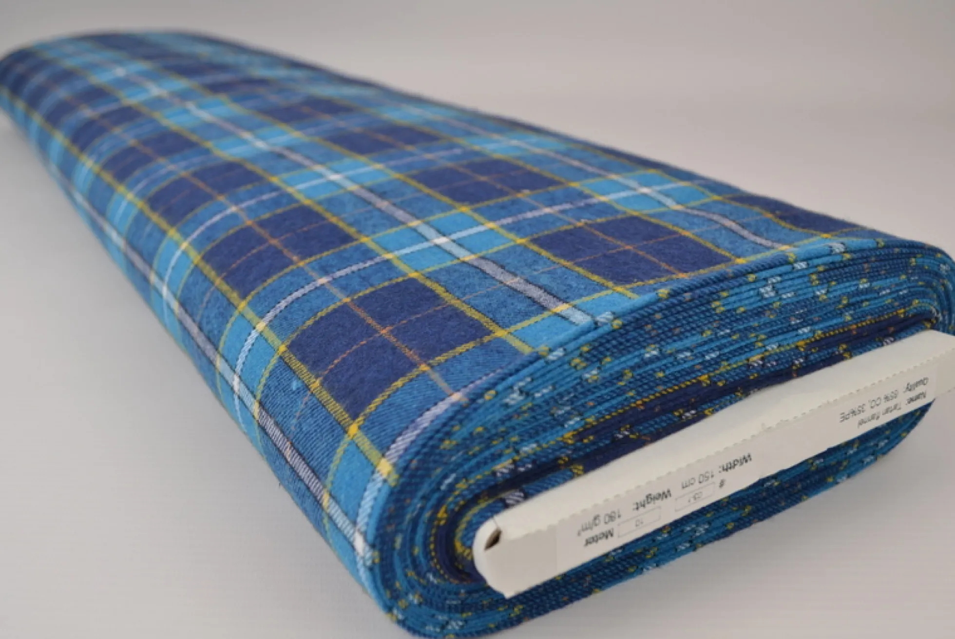 Coupon 180cm x 150cm | Flanel ruit – Petrol, navy & geel