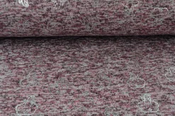 Coupon 115cm x 160cm | Gebreide sweaterstof – Oudroze olifantjes