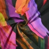 Coupon 150cm x 150cm | Katoen tricot – Rainbow Brushstrokes Black