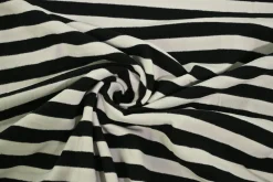 Coupon 60cm x 160cm | Katoen tricot soft touch – Black & off-white stripes