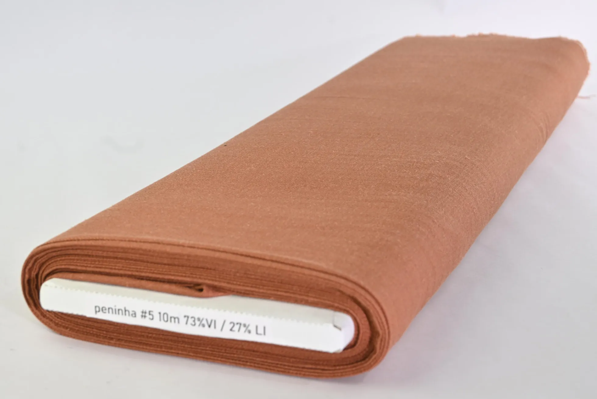 Coupon 100cm x 140cm | Linnen / viscose – Warm brown herringbone