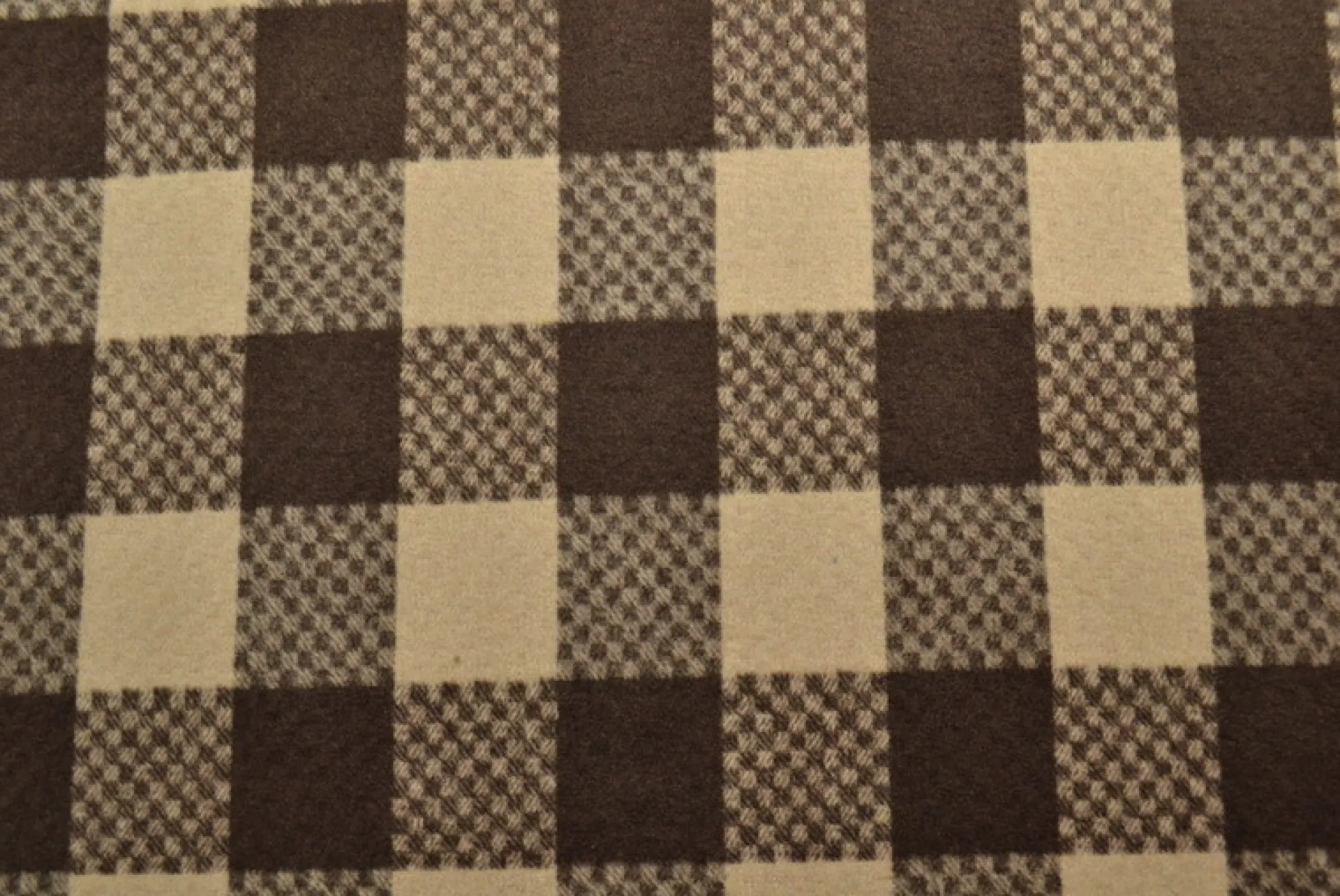 Coupon 60cm x 150cm | Wollen stof – Bruin / beige ruit