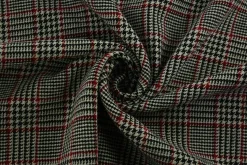 Coupon 80cm x 150cm | Wollen stof – Glencheck rood & zwart
