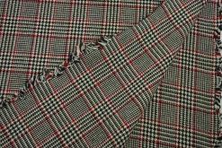 Coupon 80cm x 150cm | Wollen stof – Glencheck rood & zwart